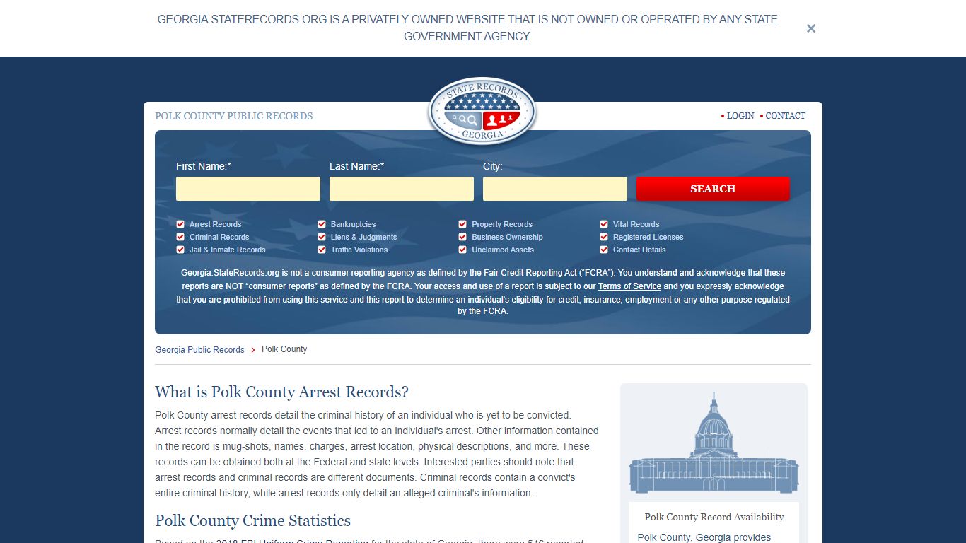 Polk County Arrest, Court, and Public Records | StateRecords.org